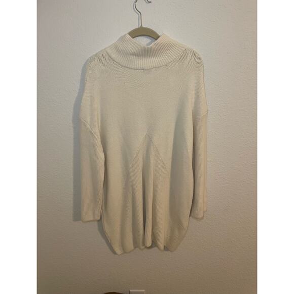 NWT Talbots Womens Sweater 2X Oversized Tunic Cowl Neck Pullover Ivory Neutral - Picture 5 of 5